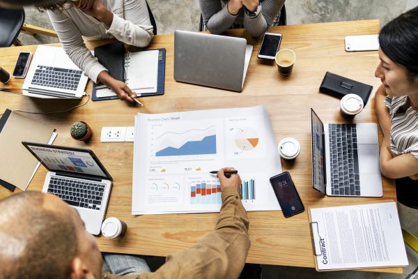 Group of diverse people having a business meeting